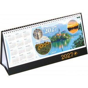 K&eacute;pes asztali napt&aacute;r norm&aacute;l 31X16 2027  ID&Eacute;ZETES CS&Iacute;ZI&Oacute; &aacute;ll&oacute;  PVC talp fekete