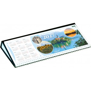 K&eacute;pes asztali napt&aacute;r norm&aacute;l 31X16 2027  ID&Eacute;ZETES CS&Iacute;ZI&Oacute; fekvő PVC talp fekete