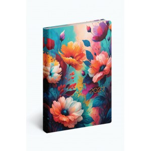 Zsebnapt&aacute;r &aacute;ll&oacute; REALSYSTEM 2027  B6 FIESTINA floral 62