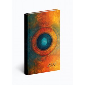 Zsebnapt&aacute;r &aacute;ll&oacute; REALSYSTEM 2027  90x165mm PICTURE mandala 74