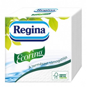 Szalvéta REGINA Ecoring 28x28cm 1 rétegű fehér 60lapcsg