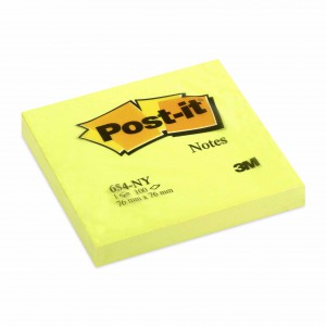 Öntapadós jegyzet POST-IT 654-NY 76x76 Neon sárga 100lap