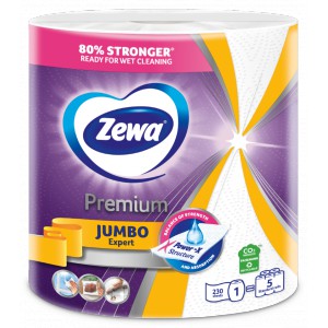 Kéztörlő tekercses ZEWA Premium Jumbo  1 tekercs 3 réteg 230lap - kicsavarható lila
