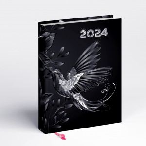 Napi agenda REALSYSTEM B6  2024  LIBROBELLO kolibri fekete