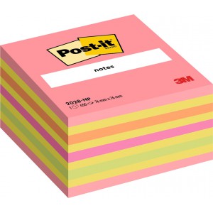 &Ouml;ntapad&oacute;s jegyzet POST-IT 2028-NPN 76x76 450lap neon kocka r&oacute;zsa