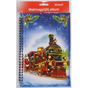 Matrica gyűjtő album STICKERS A5 spirálozott karácsonyi mintás 131125