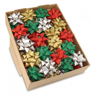 Díszkötöző öntapadós masni PRASENT Paper Bow Christmas vegyes színek 75mm 40dbdoboz  13240-100