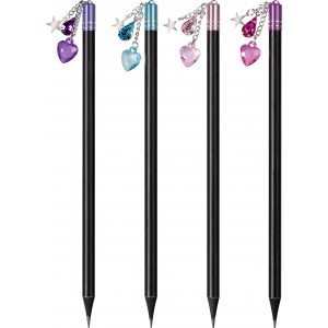 Grafit ceruza BRUNNEN kerek fekete fa színes üveg díszekkel  24dbdispl  102732801