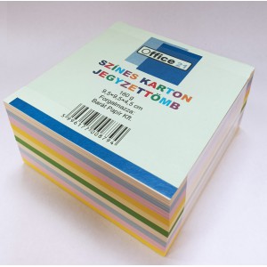 Tépőtömb OFFICE 21 9,5x9,5x4,5 160g-os papírból színes