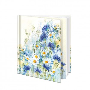 Emlékkönyv ARGUS  12,5x14,5 kék-fehér virág  1431-0341