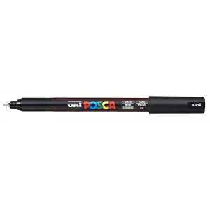 Marker dekor UNI Posca PC-1MR  0,7mm tűhegyű fekete