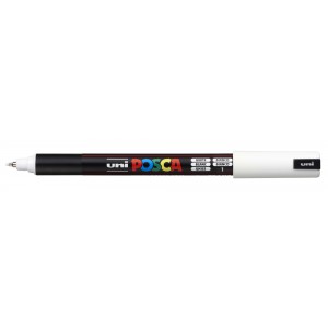 Marker dekor UNI Posca PC-1MR  0,7mm tűhegyű feh&eacute;r