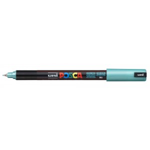 Marker dekor UNI Posca PC-1MR  0,7mm tűhegyű met&aacute;l z&ouml;ld