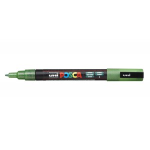 Marker dekor UNI Posca PC-3M   0,9-1,3mm  csillámos zöld