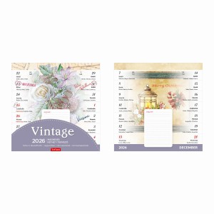 Falinaptár T090-04  22x22 mágneses kétheti 2026  VINTAGE