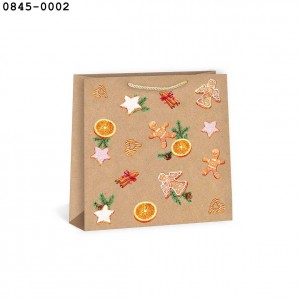 Dísztasak ARGUS 24x24x10,5 DT4  Natúr négyzet karácsonyi vegyes  0845