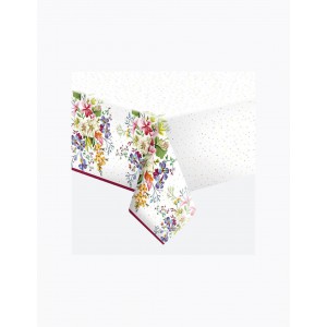 Terítő POLMAK 120x180cm papír letörölhető 034401 virágok mini pöttyökkel