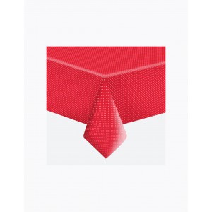 Terítő POLMAK 120x180cm papír letörölhető 036801 piros alapon fehér pöttyös