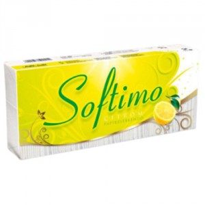Papírzsebkendő SOFTIMO 100db-os 3 rétegű citrom