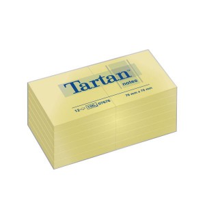 &Ouml;ntapad&oacute;s jegyzet TARTAN 76x76 100lapt&ouml;mb s&aacute;rga 12t&ouml;mbcsg