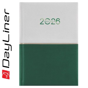 Napi agenda A5 2026 CONTRAST fehér-zöld