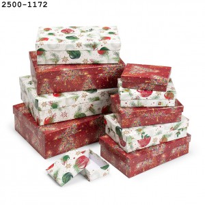 Díszdoboz ARGUS 10 részes karácsonyi bordófehér 2500-1172, 2500-1173