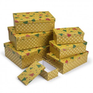 Díszdoboz ARGUS 7 db-os karácsonyi arany,fenyő mintás 2500-1178