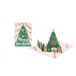 Képeslap MAR Fenyő házzal Kirigami 023ORN02