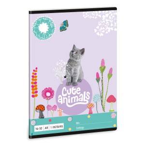 Füzet ARS UNA A5 14-32 1.o.vonalas Cute Animals-Kitten 5368 24