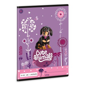 Füzet ARS UNA A5 12-32 3.o.vonalas Cute Animals-Puppy 5369 24