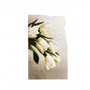 Képeslap ARGUS általános  5-ös árkód Őszinte részvéttel   fehér tulipánok  14-625