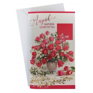 Képeslap ARGUS általános  7-es árkód Anyák napjára szeretettel- Tulipán csokor  15-6463A