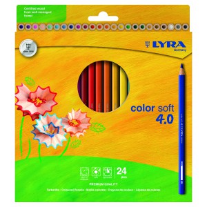 Színes ceruza 24klt LYRA Color Soft 4.0, prémium , extra puha  2421240