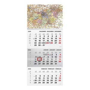 Speditőr naptár T072-020 32x69,3 2026  MO.TÉRKÉP képpel