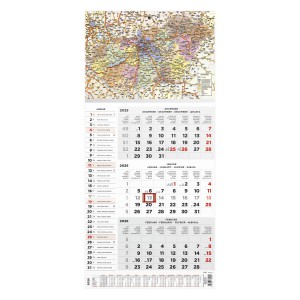Speditőr naptár T077-020 29x62,8 2026 névnapokkal  MO.TÉRKÉP képpel