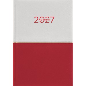 Napi agenda A5 2027 CONTRAST feh&eacute;r-piros