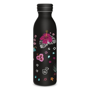 Kulacs ARS UNA duplafalú fém Black Hibiscus 600ml  56333947 24