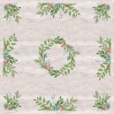 Terítő DUNI (84x84) asztalközép karácsonyi mintás Winter Greenery AKCIÓS