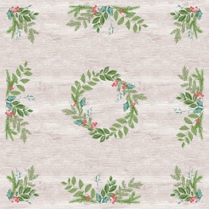 Terítő DUNI 84x84 asztalközép karácsonyi mintás Winter Greenery AKCIÓS