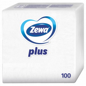 Szalvéta  ZEWA Plus 33x33cm 1 rétegű  fehér 100lapcsg