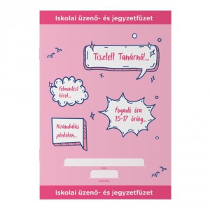 &Uuml;zenő &eacute;s jegyzetf&uuml;zet ICO STUDENT A5 iskolai Pink