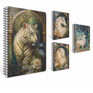 Spir&aacute;lf&uuml;zet GIPTA Bianco A4 kem&eacute;nyfedeles bor&iacute;t&aacute;ssal  80 lapos vonalas 7649