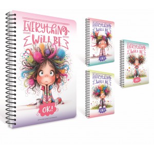 Spir&aacute;lf&uuml;zet GIPTA Everything  A4 PP bor&iacute;t&aacute;ssal  80 lapos kock&aacute;s 7734