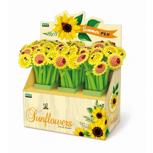 Golyóstoll LEBEZ  Flexi  Summer pen, sunflower 36dbdispl 82103