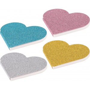 Jegyzett&ouml;mb BRUNNEN "Glitter"  Sz&iacute;v alak&uacute; 4 f&eacute;le sz&iacute;nben 025  50 lapos 90g  1055367