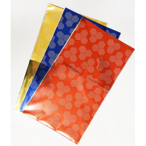 Ajándékcsomagoló fóliatasak 200x350mm mintás arany