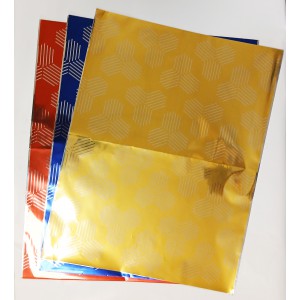 Ajándékcsomagoló fóliatasak 300x385mm mintás piros