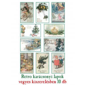 Képeslap GOLD LC6 nosztalgia 10dbcsg vegyes karácsonyi minták