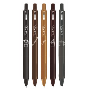 Zseléstoll ZEBRA Sarasa clip Study with Coffee set 5dbszett