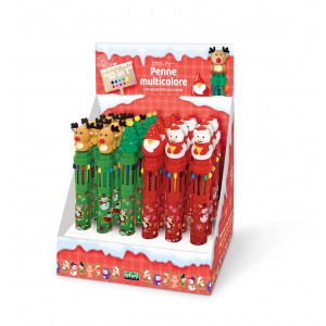 Golyóstoll LEBEZ  "Multicolor Christmas" 10 színű  24dbdispl   81736